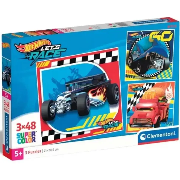 Hotwheels 3x48 Stück Supercolor Puzzle - Clementoni Bild 1