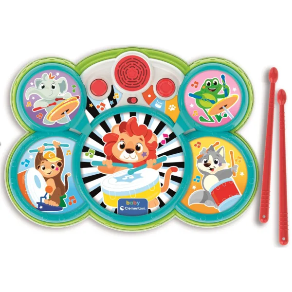 Interaktives Schlagzeug-Set mit Tiermotiven – Clementoni Baby Bild 2