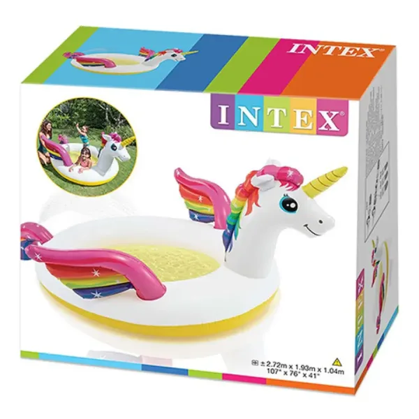 Intex: Einhorn-Spritzkinderpool 272x193x104cm Bild 4