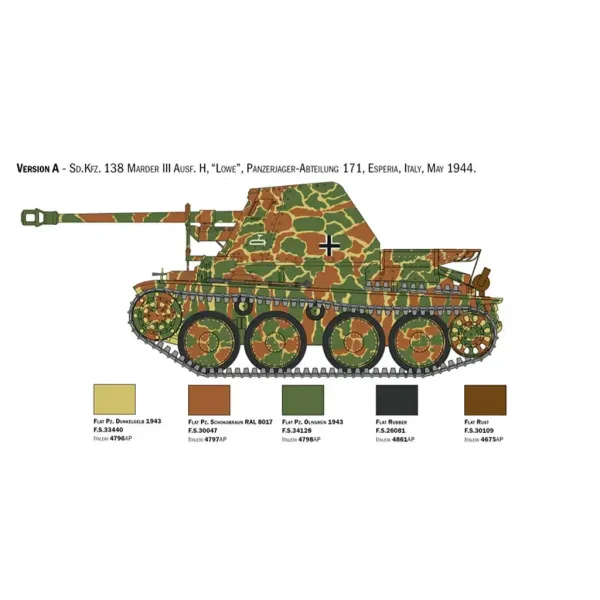 Italeri 1/35 Marder III Ausf. H Sd.Kfz.138 Panzerbausatz Bild 3