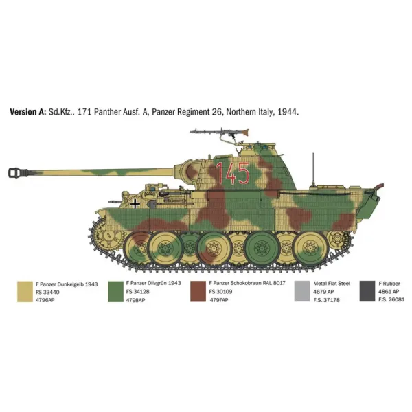 Italeri 1/35 Sd.Kfz. 171 Panther Ausf. A Panzer Modellbausatz Bild 3