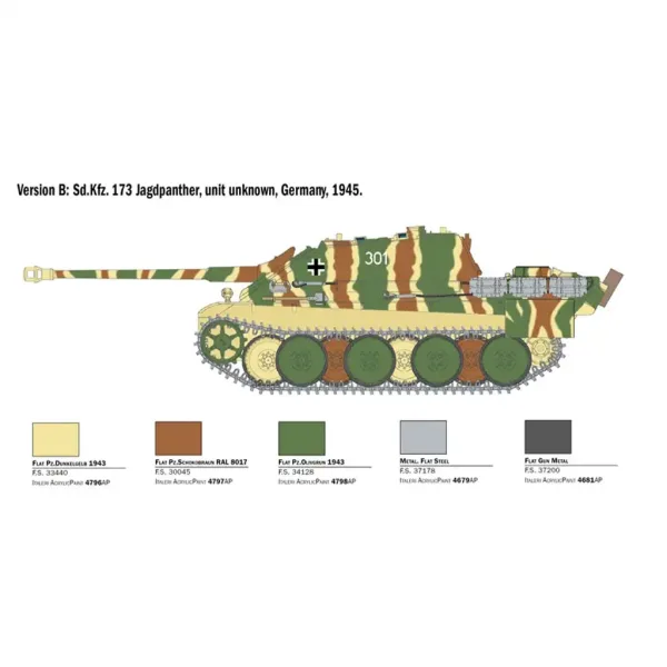 Italeri 1/35 Sd.Kfz.173 Jagdpanther Modellbausatz mit Besatzung in Winteruniformen Bild 3