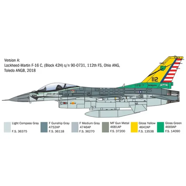Italeri 1/48 F-16C Fighting Falcon Flugzeugmodellbausatz Bild 3