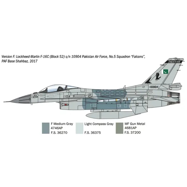 Italeri 1/48 F-16C Fighting Falcon Jagdflugzeugmodell Bild 2