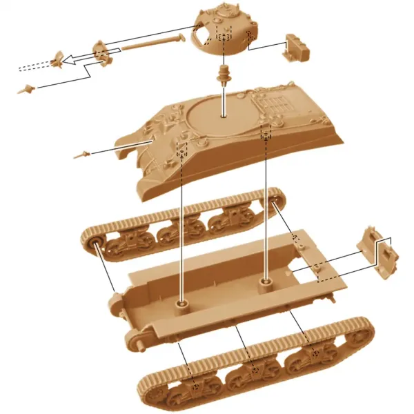 Italeri 1/72 M4A2 Sherman III Panzer 2er-Modellbausatz Bild 2