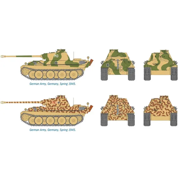 Italeri 1/72 Pz. Kpfw. V Panther Ausf. G Panther-Panzer, 2er-Modellbausatz Bild 4