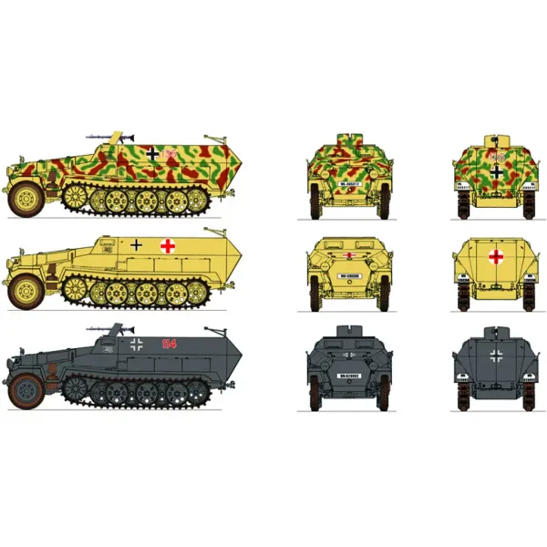 Italeri 1/72 Sd. Kfz. 251/1 Ausf. C Halbkettenfahrzeuge gepanzerte Fahrzeuge 2er-Modellbausatz Bild 2