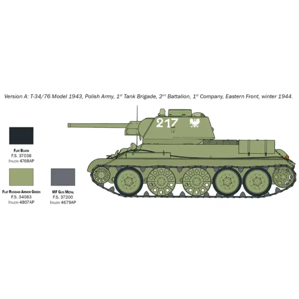 Italeri 1/72 T-34/76 Modell 1943 Panzerbausatz Bild 3