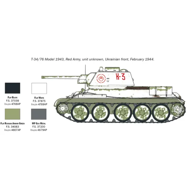 Italeri 1/72 T-34/76 Modell 1943 Panzerbausatz Bild 4