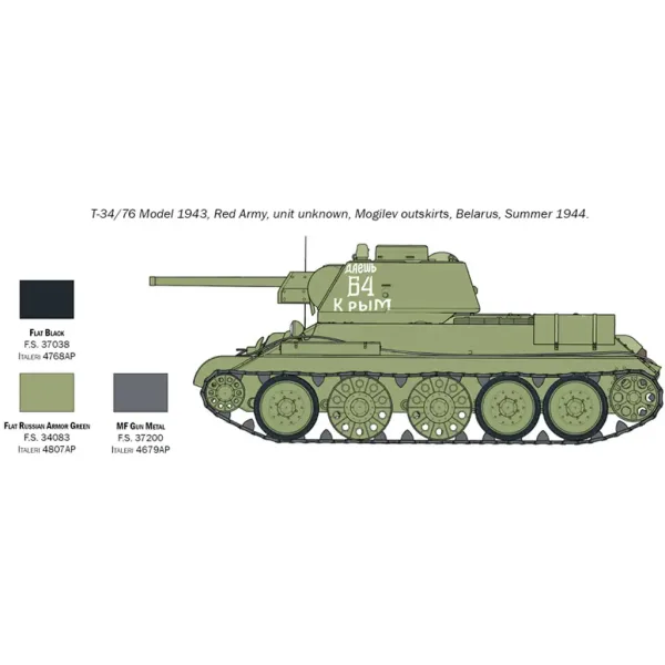 Italeri 1/72 T-34/76 Modell 1943 Panzerbausatz Bild 5