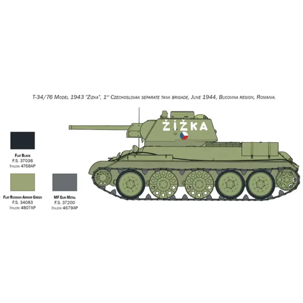 Italeri 1/72 T-34/76 Modell 1943 Panzerbausatz Bild 7