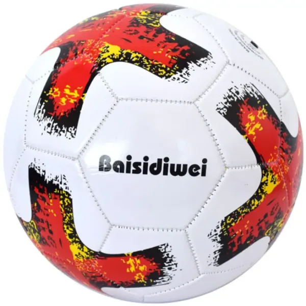 Kunstleder-Fußball mit buntem Kreuzmuster, 23 cm Bild 2