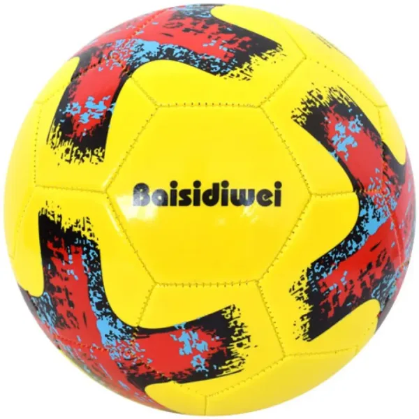 Kunstleder-Fußball mit buntem Kreuzmuster, 23 cm Bild 4