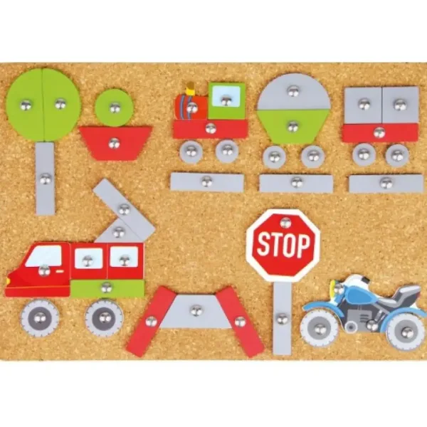 LENA: Hammer-Spielset mit Korktafel, 64-teilig - Fahrzeuge und Verkehr Bild 2