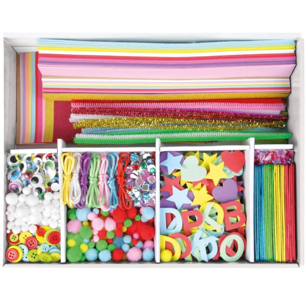 LENA: Jumbo rosa Bastelkoffer, 800-teiliges kreatives Spielset Bild 2