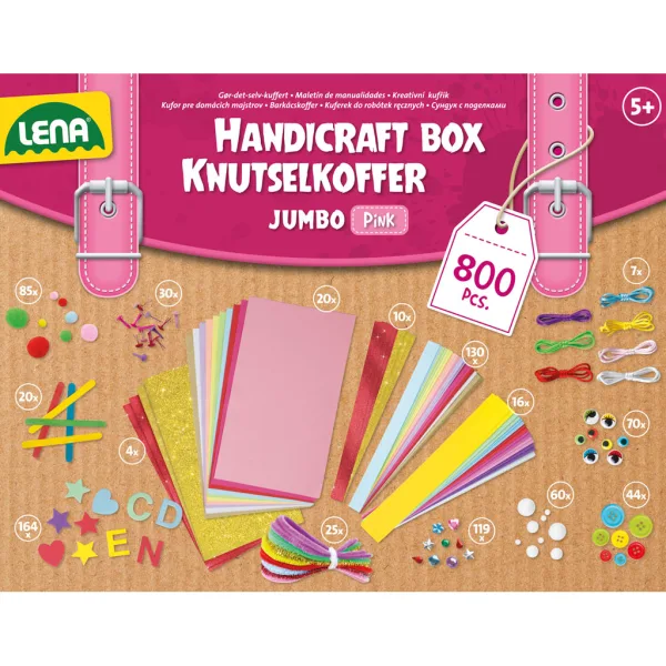 LENA: Jumbo rosa Bastelkoffer, 800-teiliges kreatives Spielset Bild 3