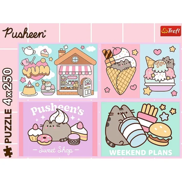 Lerne die Katze Pusheen kennen – 4 x 250 Teile Puzzle - Trefl Bild 2