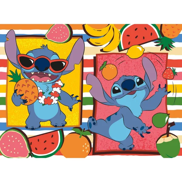Lilo und Stitch fruchtiges Abenteuer 2-in-1 Eco Mini Puzzle mit 48 Teilen und Ausmalbild 35x25 cm – Lisciani Bild 2