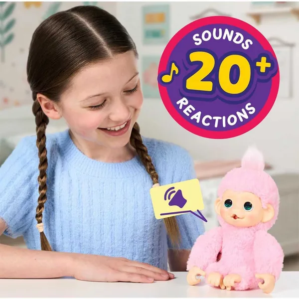 Little Live Pets: Mini Maki Luna Lemon interaktives pinkes Äffchen Bild 5