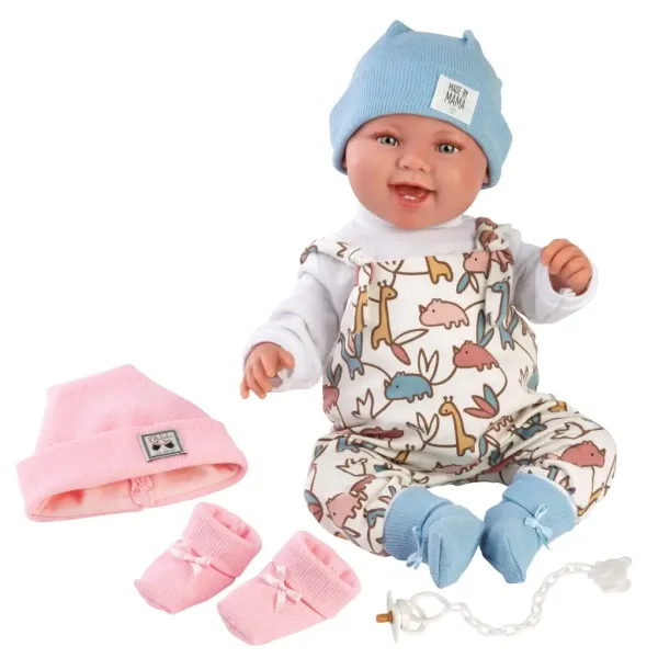 Llorens: 2-in-1 Tala und Talo 44cm Neugeborenenpuppe mit Geräusch, mit rosa und blauen Accessoires Bild 2