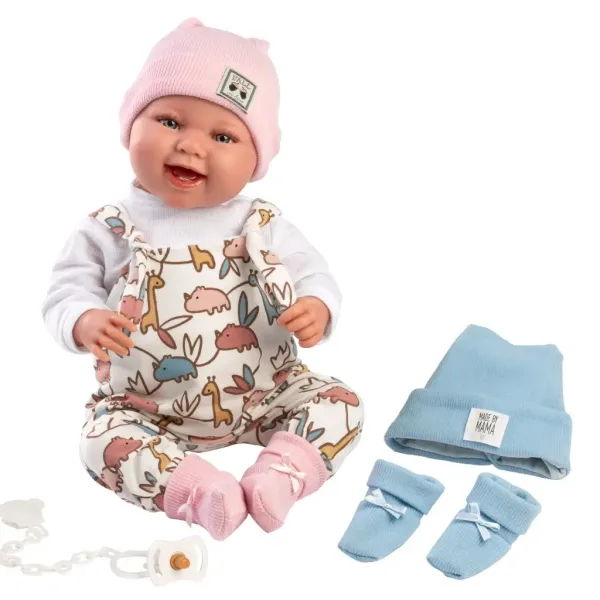 Llorens: 2-in-1 Tala und Talo 44cm Neugeborenenpuppe mit Geräusch, mit rosa und blauen Accessoires Bild 3