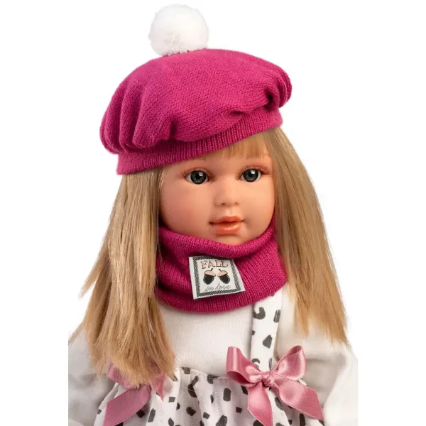 Llorens: 40 cm große Carla-Puppe mit rosa Mütze und modischer Handtasche Bild 4