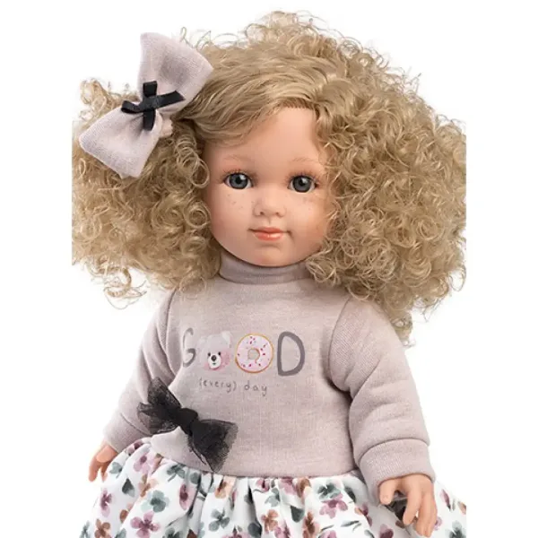 Llorens: Elena Puppe in einem Tüllkleid mit Blumen, lockigem blondem Haar, 35 cm Bild 2