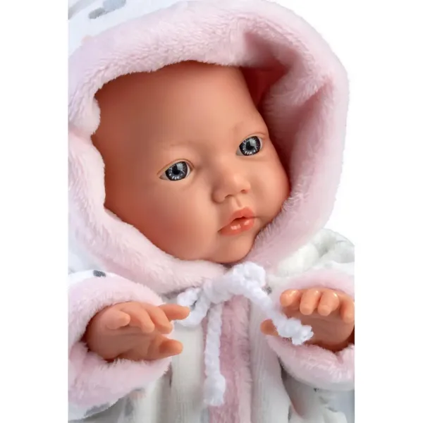 Llorens: Mädchen-Baby-Puppe in weichem Hasenohren-Pyjama 31cm Bild 3