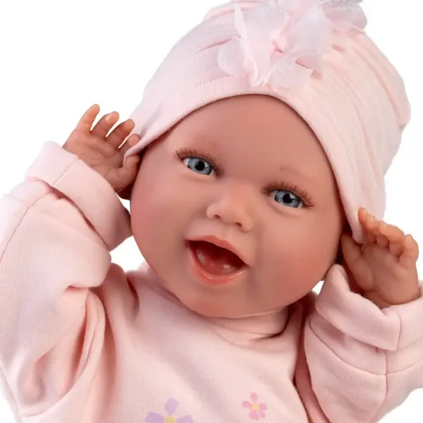 Llorens: Mimi 42 cm große lächelnde Puppe mit Schnuller und Babynest Bild 2