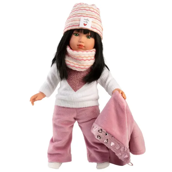 Llorens: Mode-Ikone 40cm Greta Puppe im rosa Mantel Bild 2