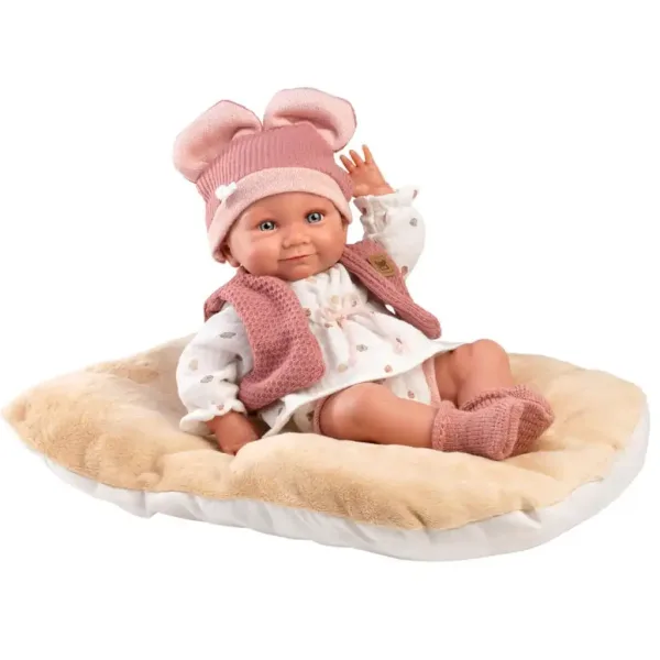 Llorens: Nica neugeborenes Mädchen Baby mit weichem Kissen 38cm Bild 2