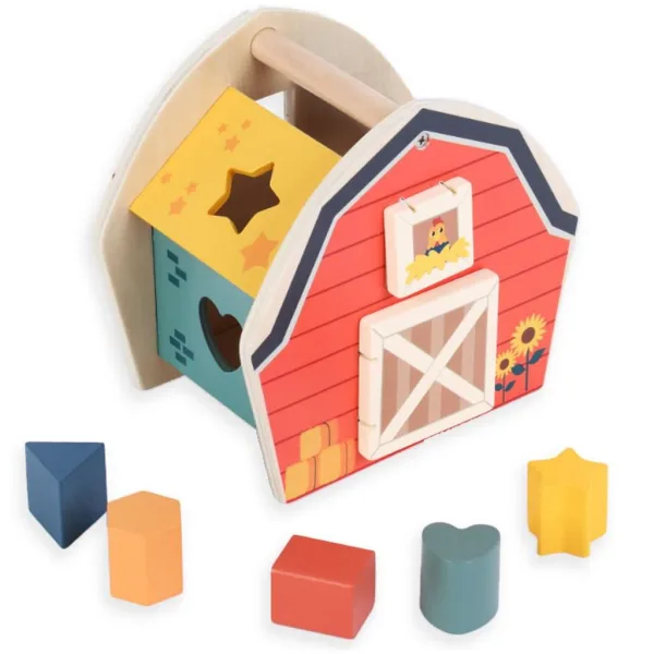 Luna: Buntes Holzhaus mit Formen-Sortierer, förderndes Spielzeug Bild 2