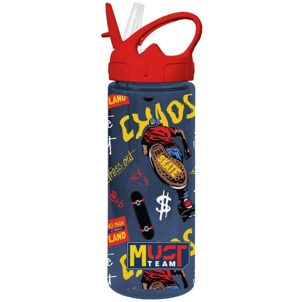 Luna: Must Team Kunststoff-Trinkflasche mit Strohhalm, verschiedene Designs, 500 ml, 1 Stück Bild 5