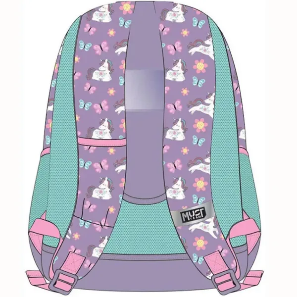 Luna: Must Team Einhorn abgerundete Schultasche mit 3 Fächern, Rucksack 32x18x43cm Bild 2