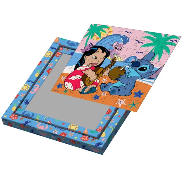 Luna: Stitch Hawaii Stimmung, 64-teiliges Puzzle mit Rahmen zum Ausmalen Bild 2