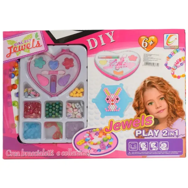 Mädchen-Set: 2-in-1 Make-up und Schmuckherstellungsset mit Zubehör Bild 7