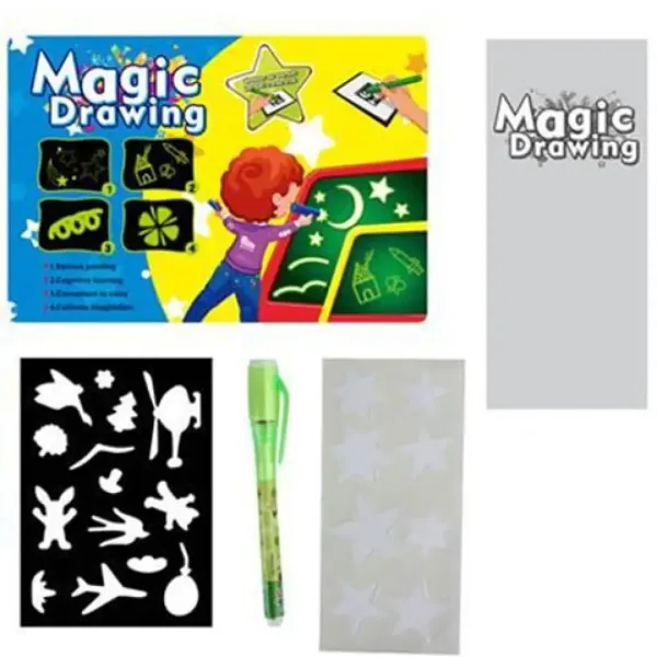 Magisches Schreibtafel-Set mit Schablone und Stift Bild 2