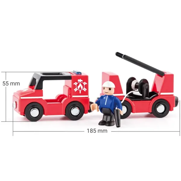 Magnetisches Feuerwehrauto mit Anhänger - Woodyland Bild 2