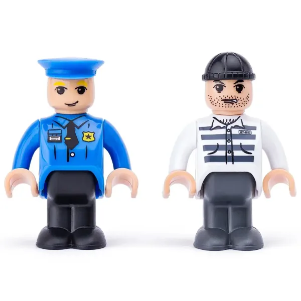 Magnetisches Polizeiauto mit Anhänger - Woodyland Bild 3
