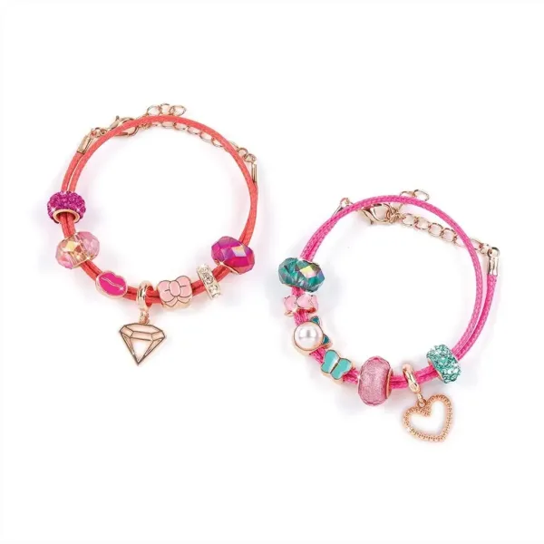 Make It Real: Schmuckherstellung, Halo Charm Armbänder in rosa Aufbewahrung. Bild 4