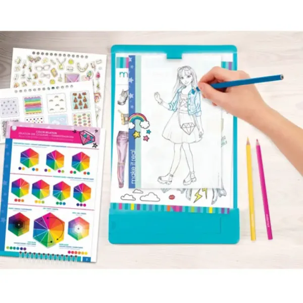 Make it Real: Mega-Set für Modedesigner mit Leuchttafel und Zubehör Bild 4