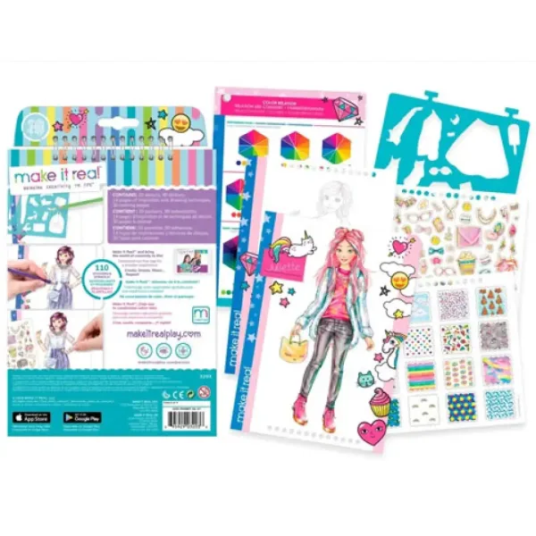 Make it Real: Mode-Design-Skizzenbuch mit Zubehör - Moderne Kleidung Bild 2
