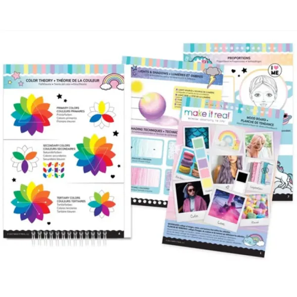 Make it Real: Mode-Design-Skizzenbuch mit Zubehör - Pastell Pop Bild 3