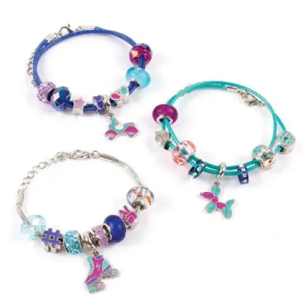 Make it real! Kristall Medaillon Armband Bastelset klar blau Bild 4
