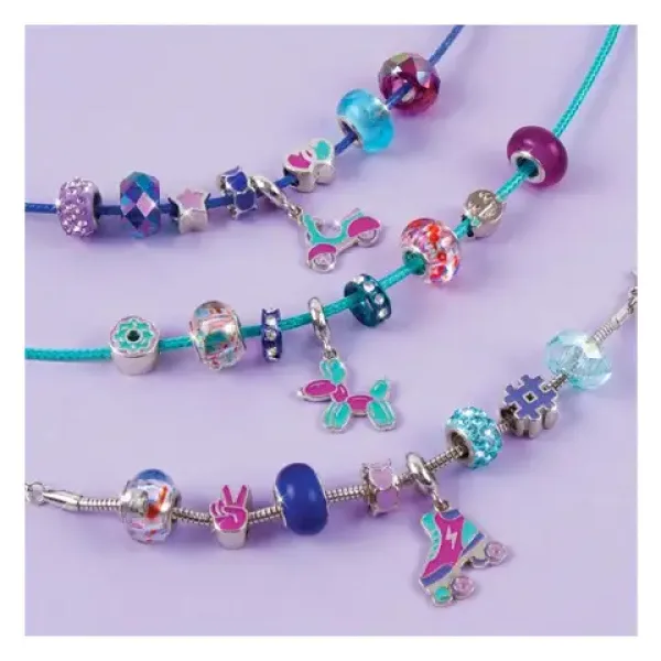 Make it real! Kristall Medaillon Armband Bastelset klar blau Bild 5