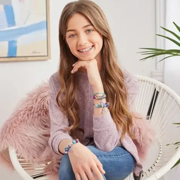 Make it real! Kristall Medaillon Armband Bastelset klar blau Bild 6