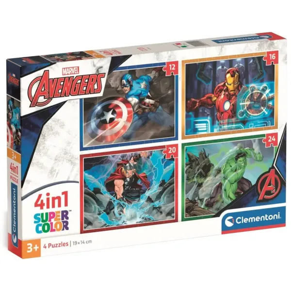 Marvel: Avengers 4-in-1 Supercolor Puzzle - Clementoni Bild 1