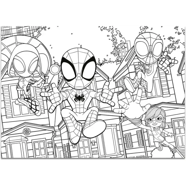 Marvel Spidey 2-in-1 Maxi 4x48-teiliges Puzzle und Malbuch 35x25cm - Lisciani Bild 2