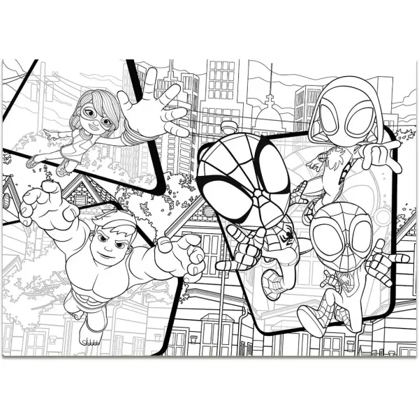 Marvel Spidey 2-in-1 Maxi 4x48-teiliges Puzzle und Malbuch 35x25cm - Lisciani Bild 3
