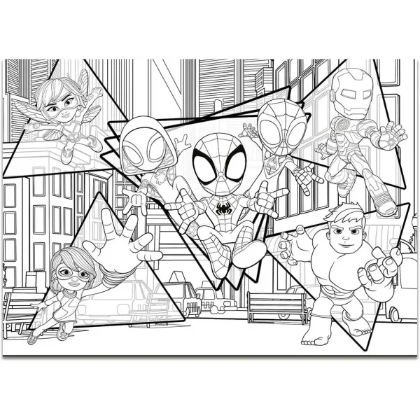 Marvel Spidey 2-in-1 Maxi 4x48-teiliges Puzzle und Malbuch 35x25cm - Lisciani Bild 4